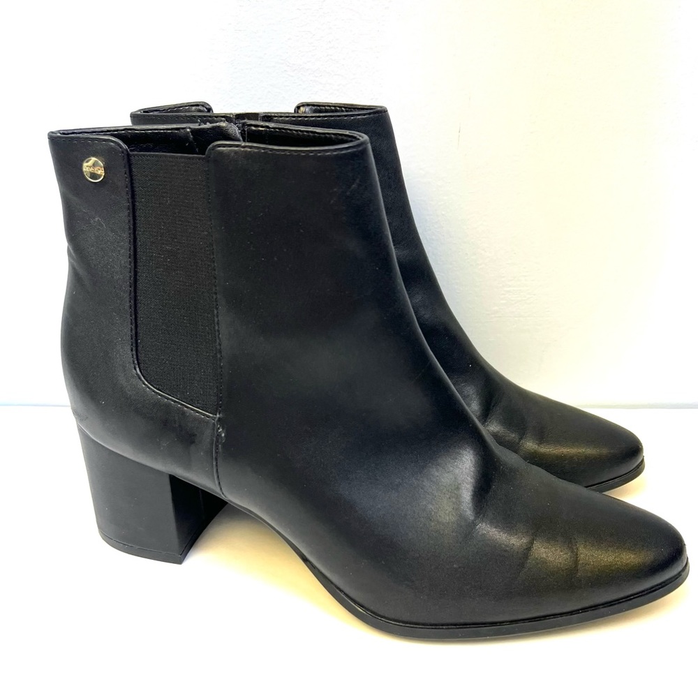Calvin Klein- Black w/Gold accents, Fiorella Boots, Size:10, Pre-Owned